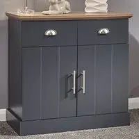 Kendal 2 Door 2 Drawer Compact Sideboard - Blue, Oak