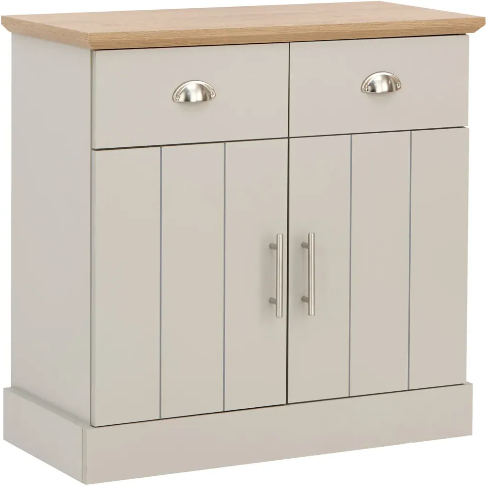 Kendal 2 Door 2 Drawer Compact Sideboard - Grey, Oak