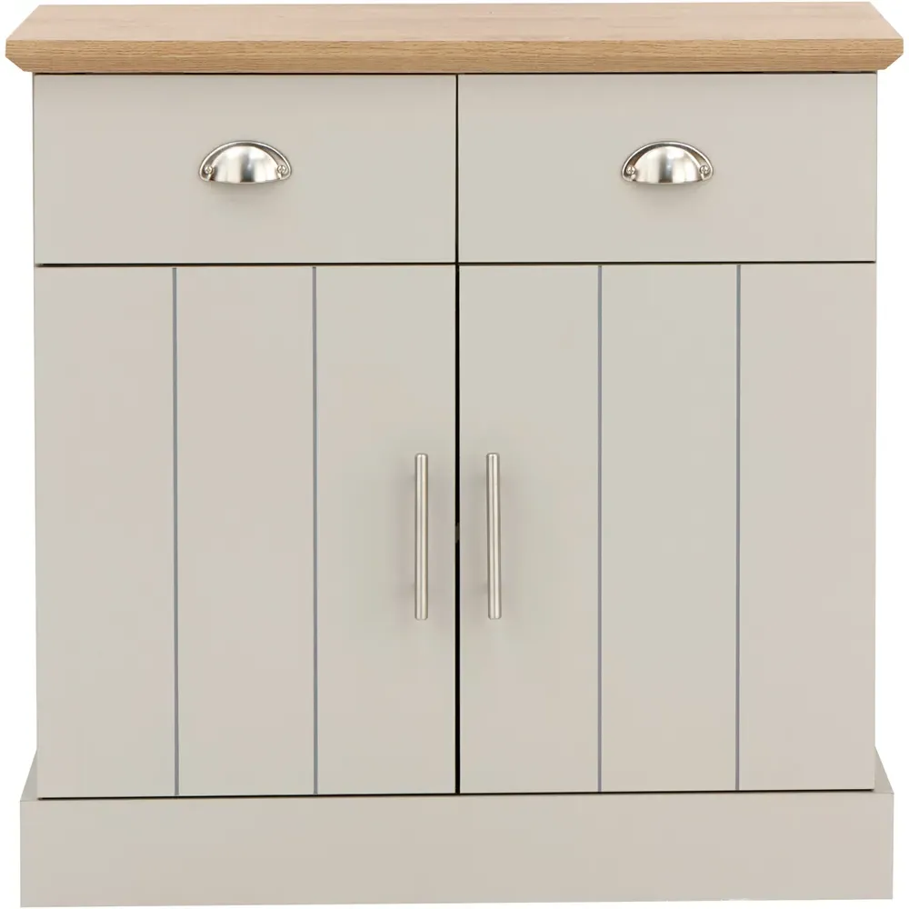 Kendal 2 Door 2 Drawer Compact Sideboard - Grey, Oak