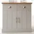 Kendal 2 Door 2 Drawer Compact Sideboard - Grey, Oak