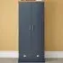 Kendal 2 Door Wardrobe with Drawer - Slate Blue, Oak