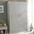 Kendal 3 Door 3 Drawer Wardrobe - Grey, Oak Effect