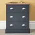 Kendal 3 Drawer Chest of Drawers - Slate Blue, Oak