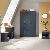 Kendal 4 Piece Bedroom Furniture Set - Blue, Oak