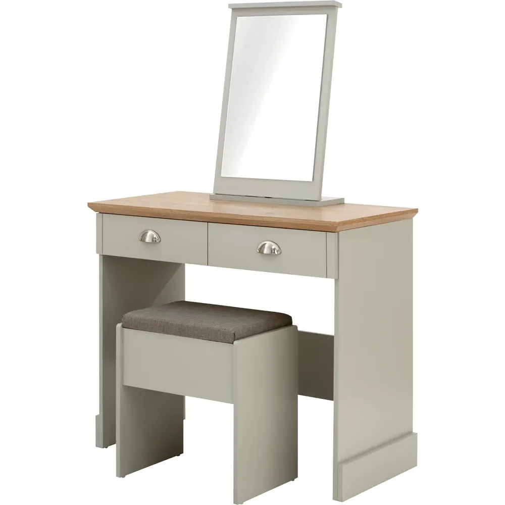 Kendal Dressing Table Set with Mirror - Grey