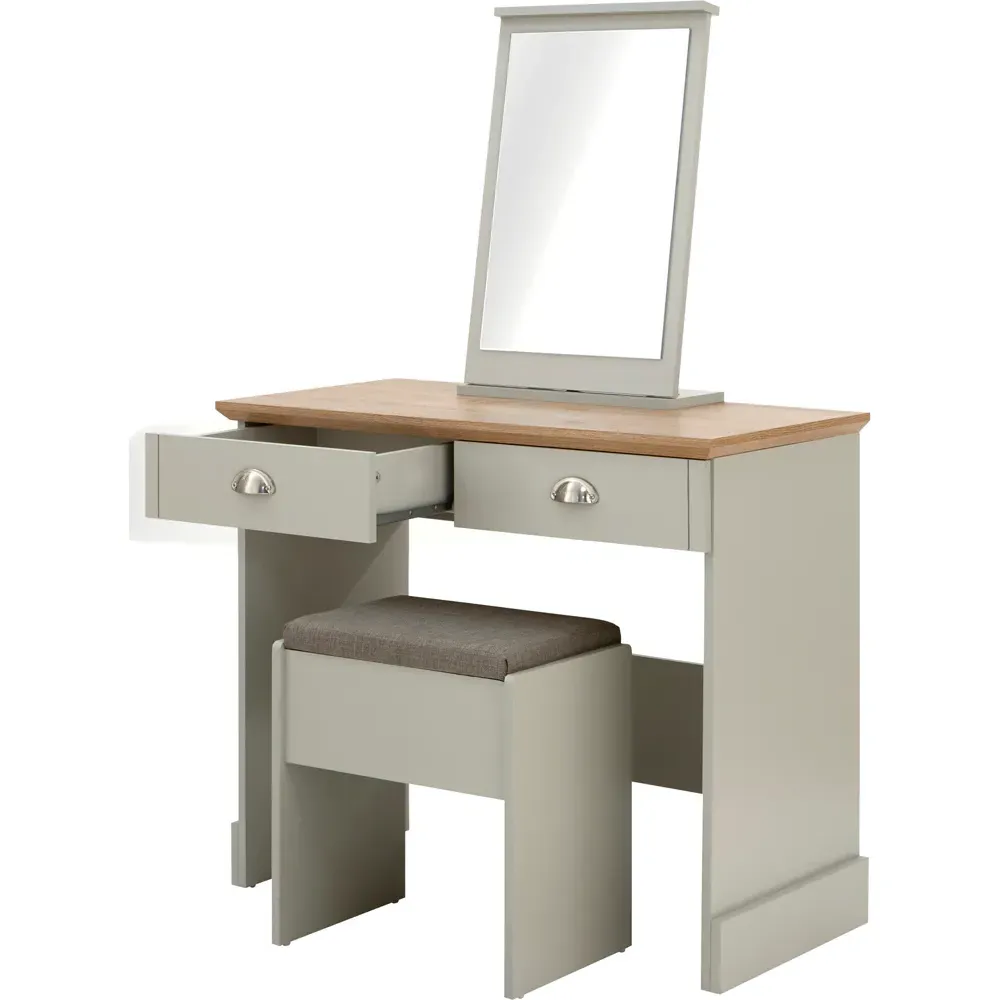 Kendal Dressing Table Set with Mirror - Grey