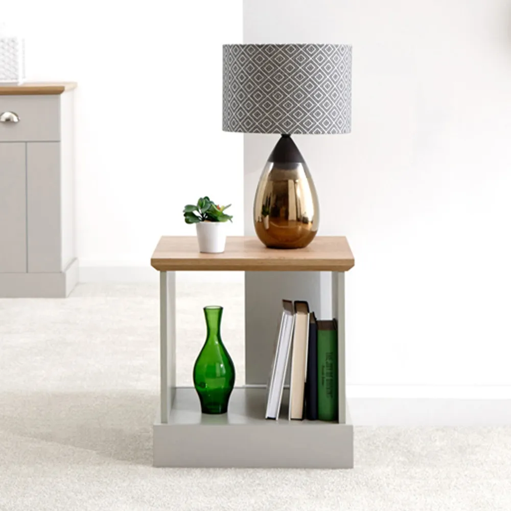 Kendal Lamp Table - Grey, Oak