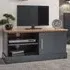 Kendal Small TV Unit with Storage - Blue, Oak
