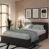 King Size Ottoman Bed with Storage - Black, Faux Leather