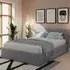 King Size Ottoman Bed with Storage - Grey, Faux Leather