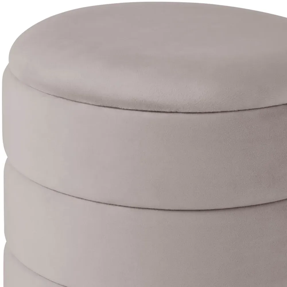 Klara Storage Stool with Hidden Compartment - Grey, Velvet