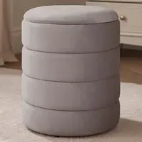 Klara Storage Stool with Hidden Compartment - Grey, Velvet