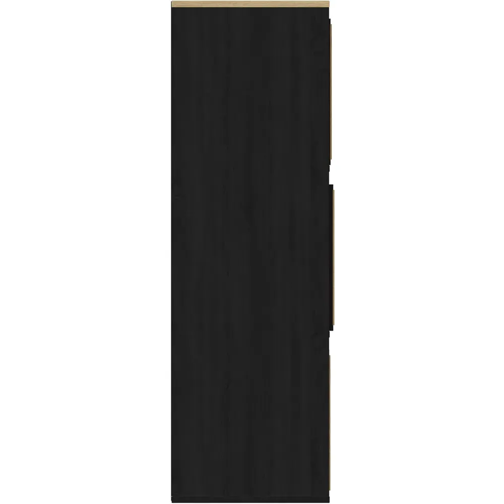 Kube 3 Drawer 3 Shelf Storage Unit - Black, Oak