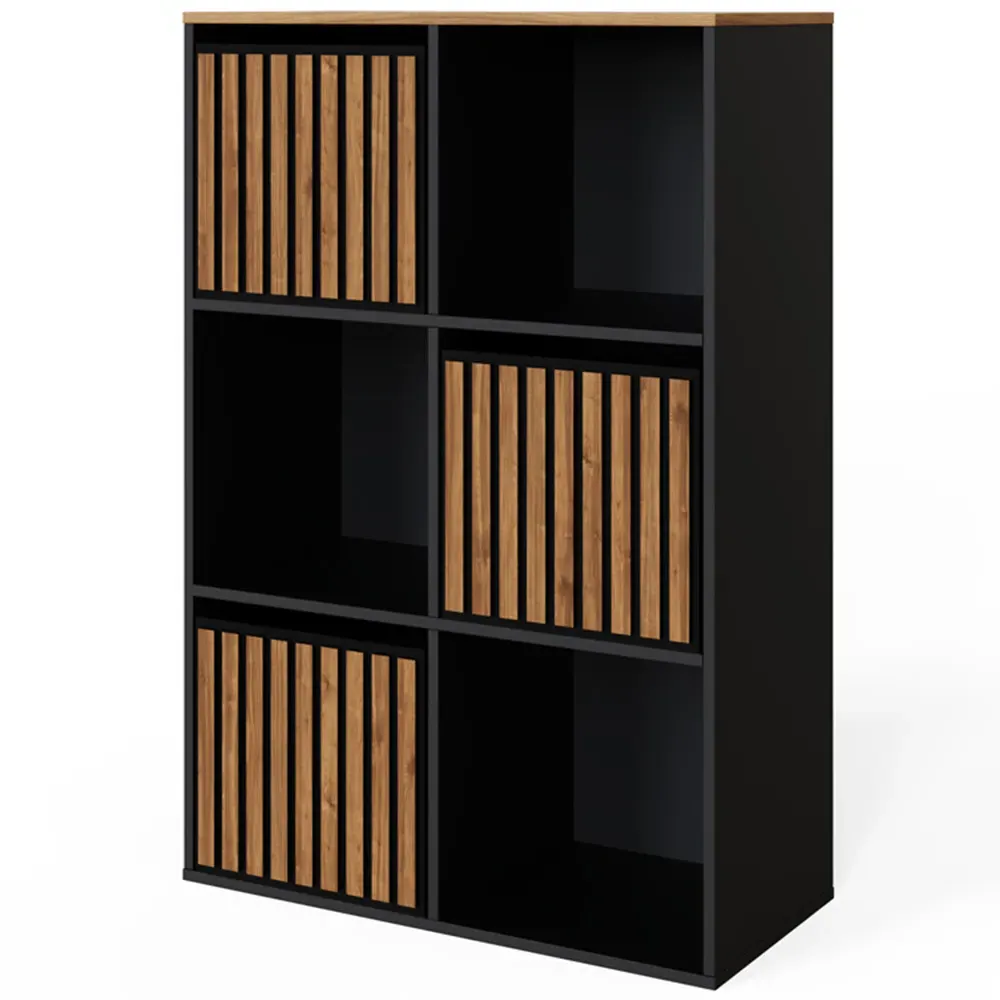 Kube 3 Drawer 3 Shelf Storage Unit - Black, Walnut