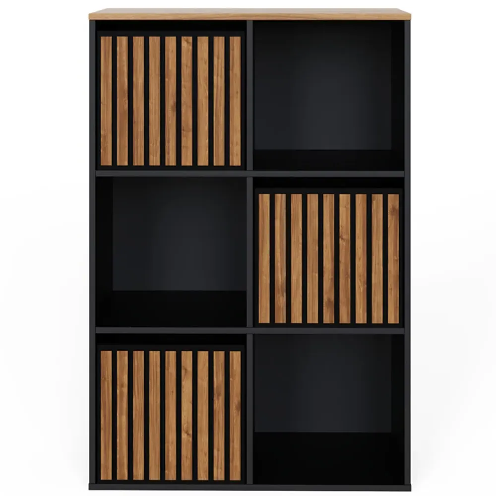 Kube 3 Drawer 3 Shelf Storage Unit - Black, Walnut