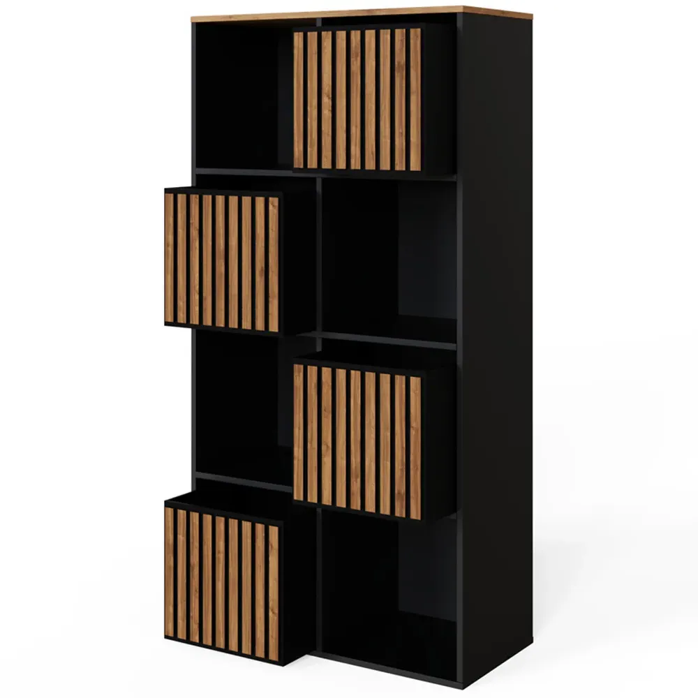 Kube 4 Drawer 4 Shelf Storage Unit - Black, Walnut