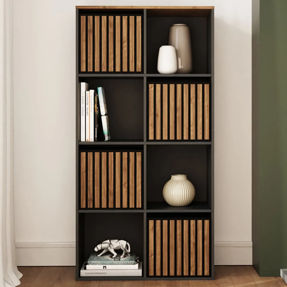 Kube 4 Drawer 4 Shelf Storage Unit - Black, Walnut image