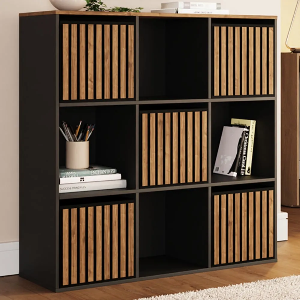 Kube 5 Drawer 4 Shelf Storage Unit - Black, Walnut