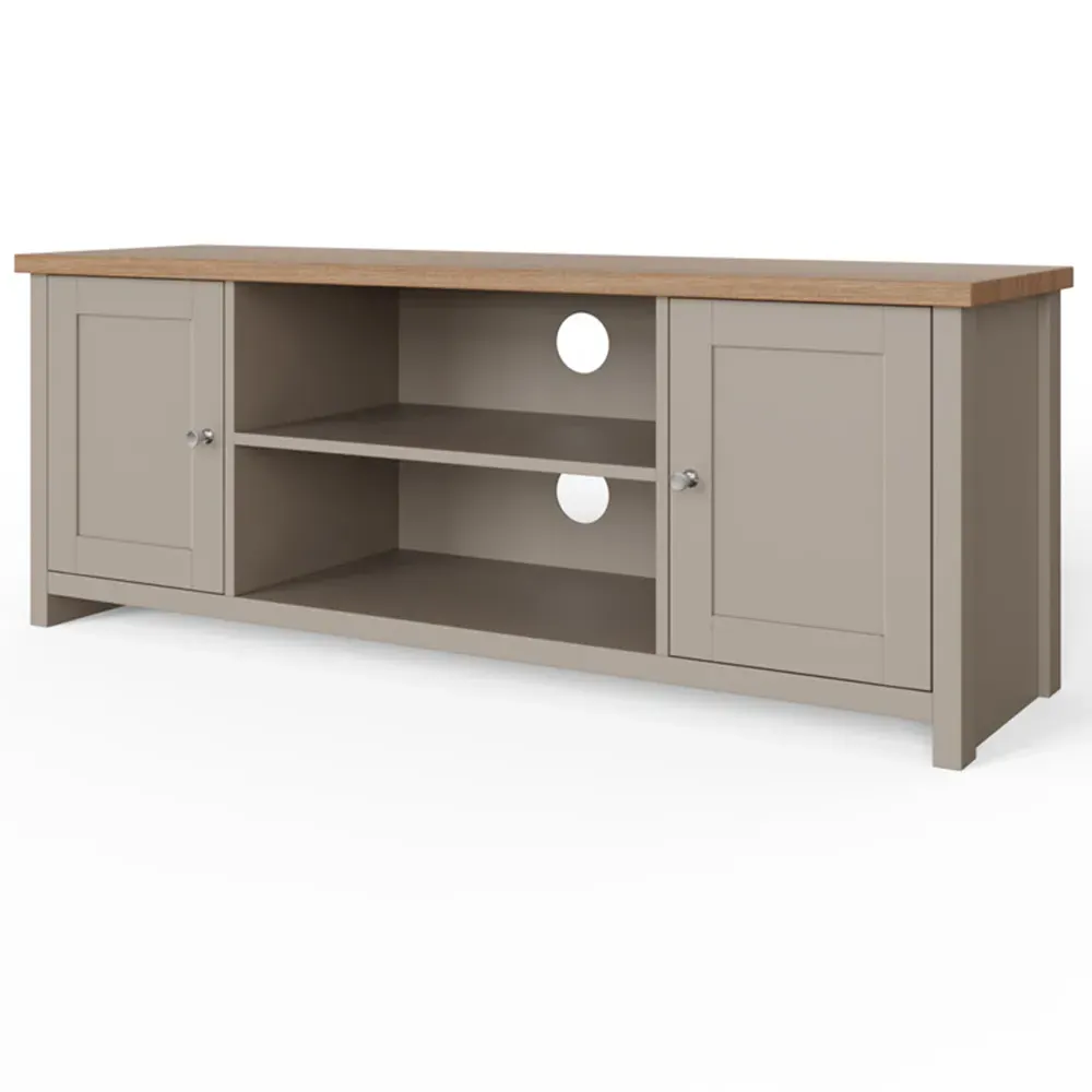 Lancaster 2 Door Large TV Cabinet - Grey, Oak