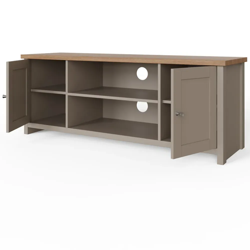 Lancaster 2 Door Large TV Cabinet - Grey, Oak