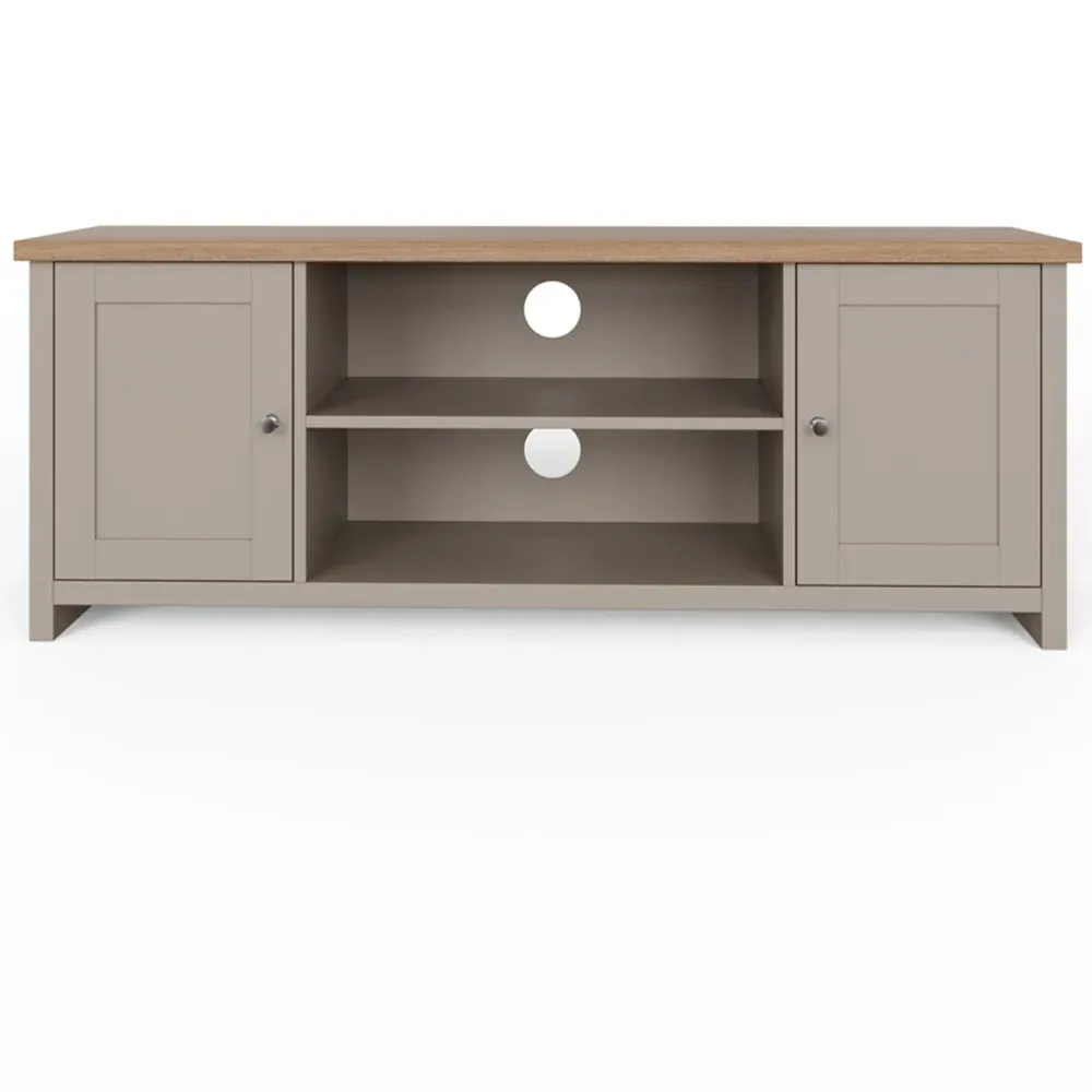 Lancaster 2 Door Large TV Cabinet - Grey, Oak