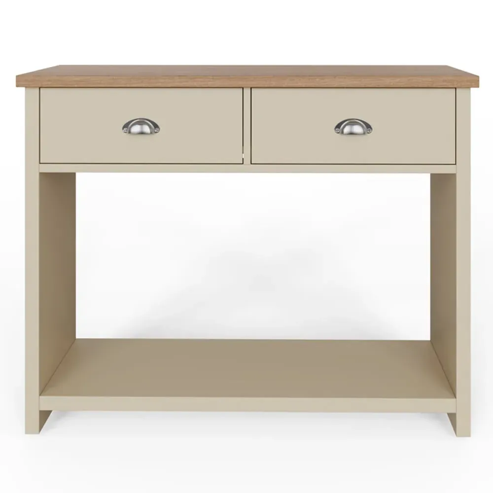 Lancaster 2 Drawer Console Table - Cream, Oak