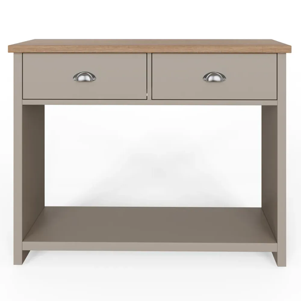 Lancaster 2 Drawer Console Table - Grey, Oak