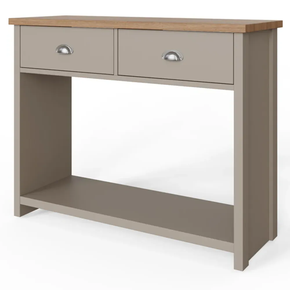Lancaster 2 Drawer Console Table - Grey, Oak