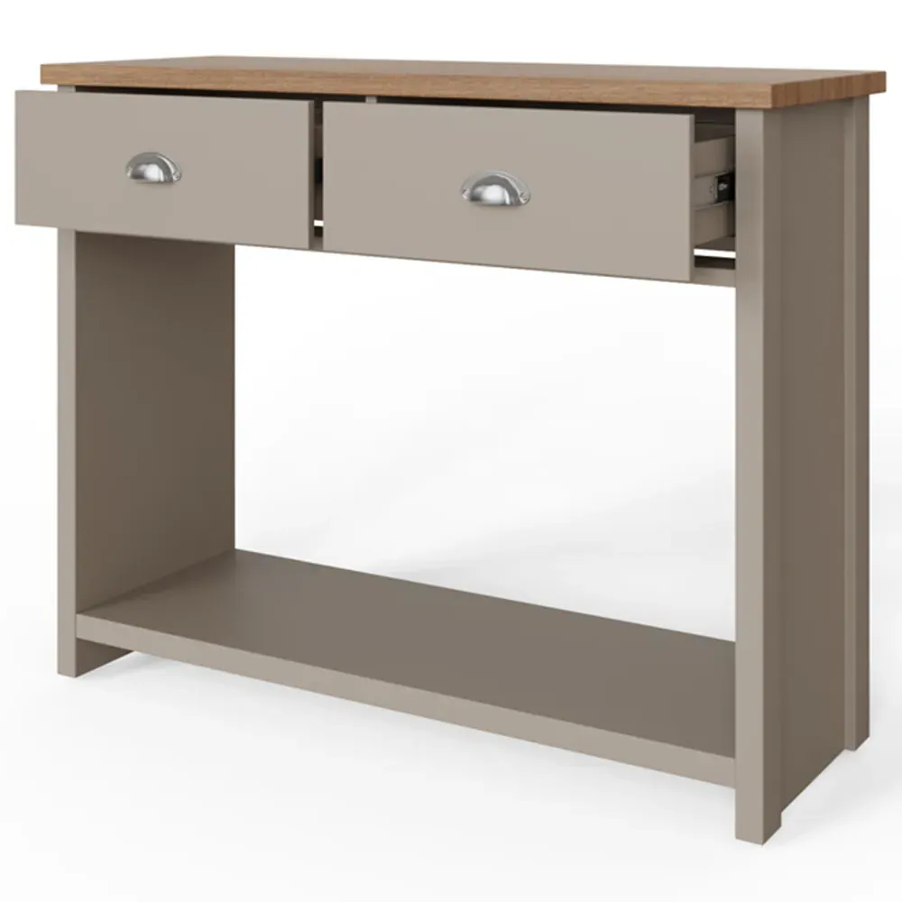 Lancaster 2 Drawer Console Table - Grey, Oak