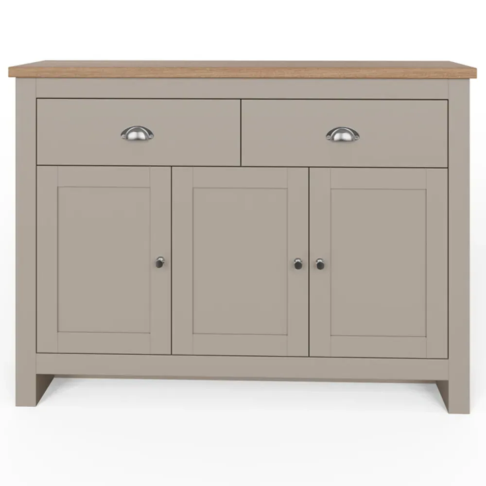 Lancaster 3 Door 2 Drawer Large Sideboard - Grey, Oak