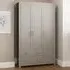 Lancaster 3 Door Wardrobe with Drawers - Grey, Oak