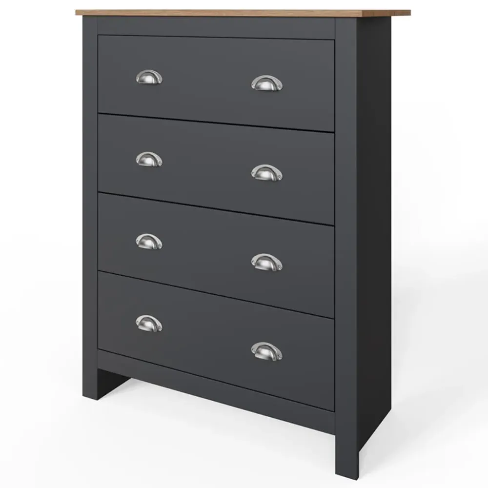 Lancaster 3 Piece Bedroom Furniture Set - Blue, Oak