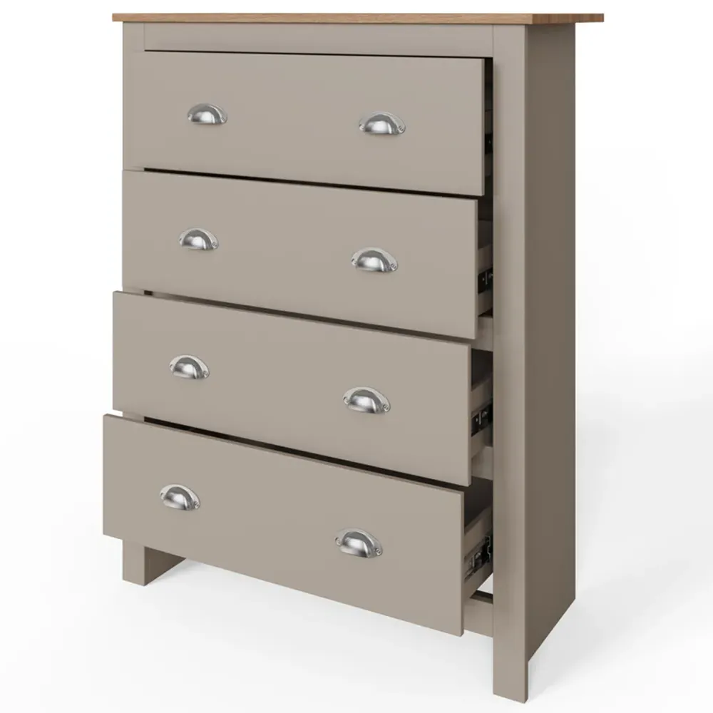 Lancaster 3 Piece Bedroom Furniture Set - Grey, Oak