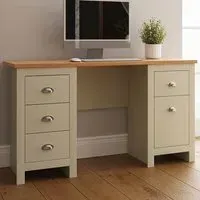 Lancaster 4 Drawer Study Desk - Cream, Oak