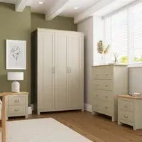 Lancaster 4 Piece Bedroom Furniture Set - Cream, Oak