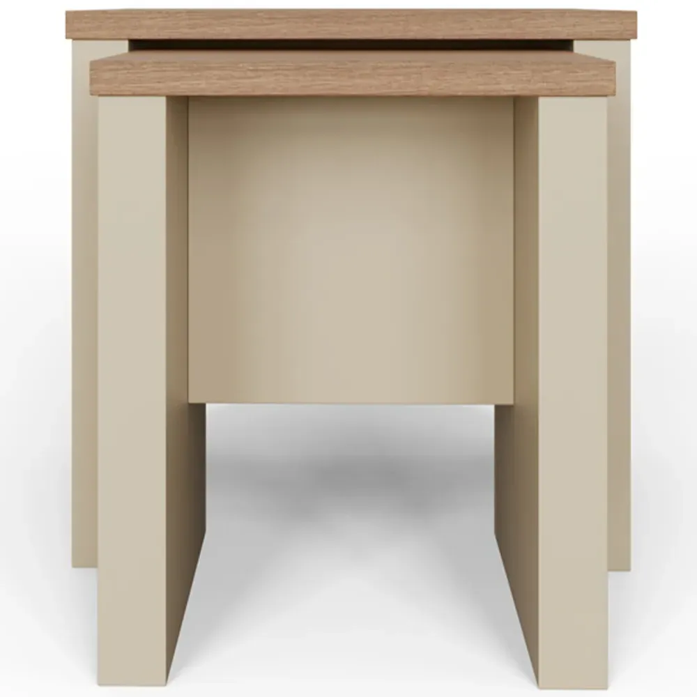 Lancaster Nest of Tables Set of 2 - Cream, Oak