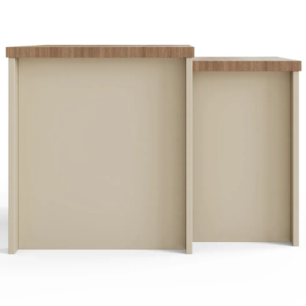Lancaster Nest of Tables Set of 2 - Cream, Oak