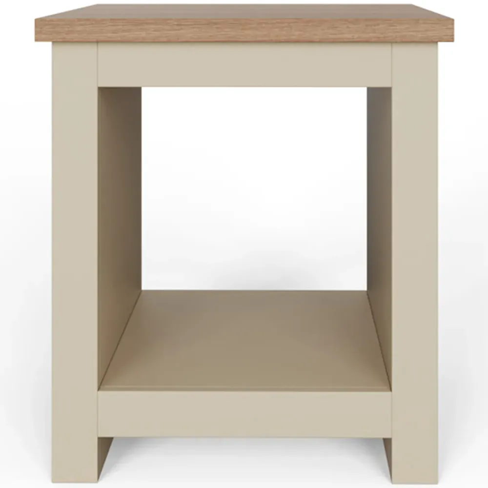 Lancaster Side Table - Cream, Oak