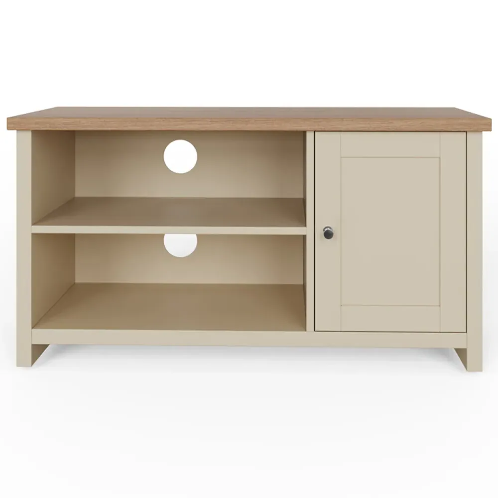 Lancaster Single Door Small TV Cabinet - Cream, Oak