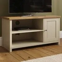 Lancaster Single Door Small TV Cabinet - Cream, Oak