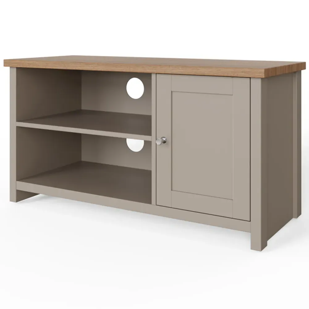 Lancaster Single Door Small TV Cabinet - Grey, Oak