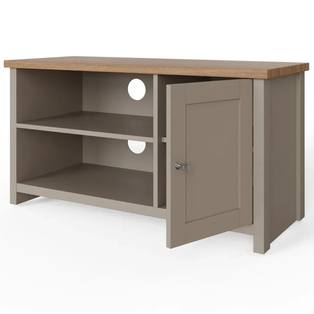 Lancaster Single Door Small TV Cabinet - Grey, Oak