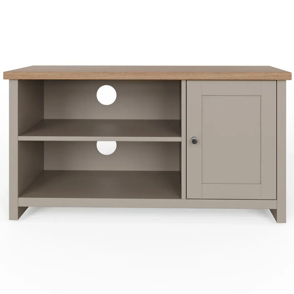 Lancaster Single Door Small TV Cabinet - Grey, Oak