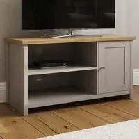 Lancaster Single Door Small TV Cabinet - Grey, Oak