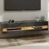 Leon 2 Shelf Wall TV Unit with LED - Anthracite, Oak