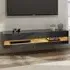 Leon 2 Shelf Wall TV Unit with LED - Anthracite, Oak