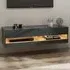Leon 2 Shelf Wall TV Unit with LED - Anthracite, Oak