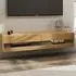 Leon 2 Shelf Wall TV Unit with LED - Oak, Anthracite