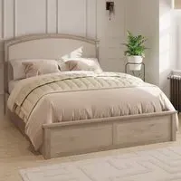 Madrid Double Ottoman Bed with Storage - Cream, Oak