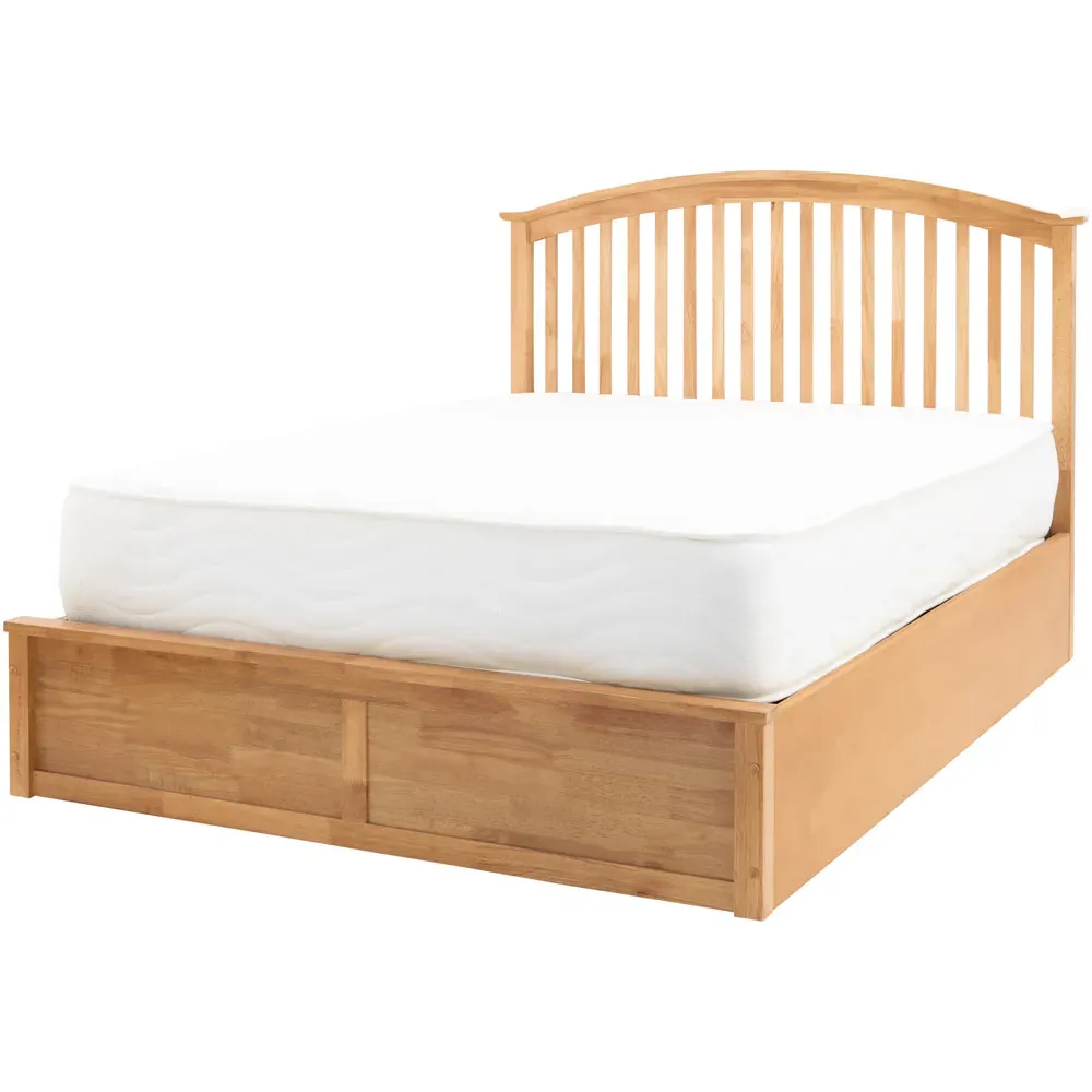 Madrid King Size Ottoman Bed with Storage - Brown, Oak